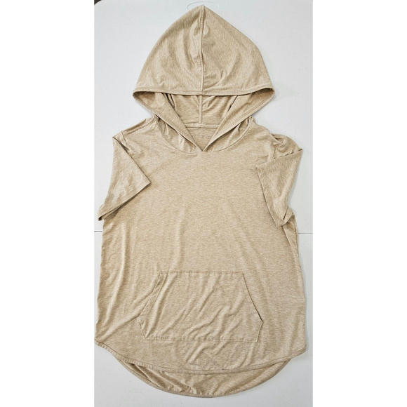 zuda Womens Z-Cool Jersey Short Sleeve Hooded Pullover Heather Oatmeal Small - Picture 9 of 15